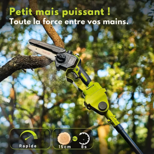 Kit jardin 6-en-1 Supstable sans fil – tronçonneuse, taille-haie, perche 4,57 m