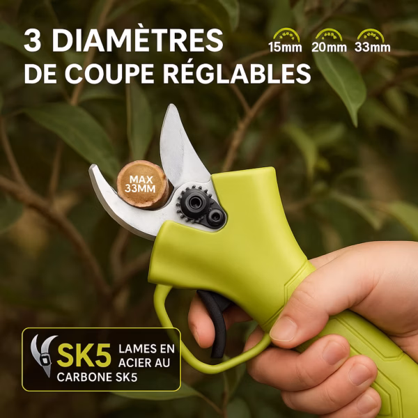 Kit élagage 4-en-1 Supstable sans fil – tronçonneuse, sécateur, perche
