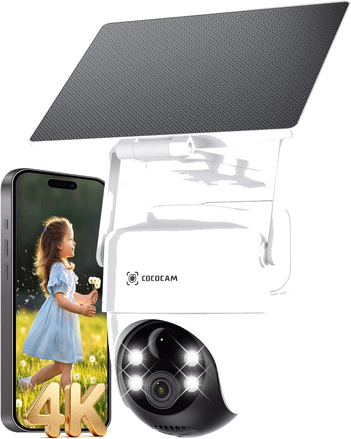 Caméra de surveillance solaire Cococam 4K WiFi 6