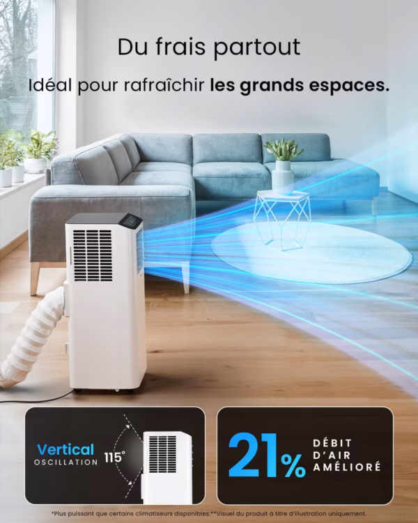 Climatiseur mobile Pro Breeze 14000 BTU – WiFi, 4-en-1, jusqu’à 40 m²