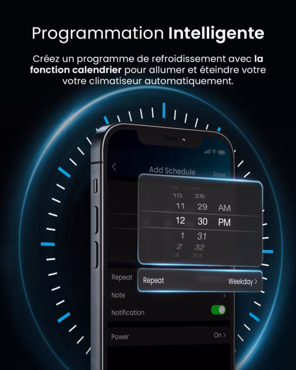 Climatiseur mobile Pro Breeze 9000 BTU – WiFi, 4-en-1, jusqu’à 22 m²