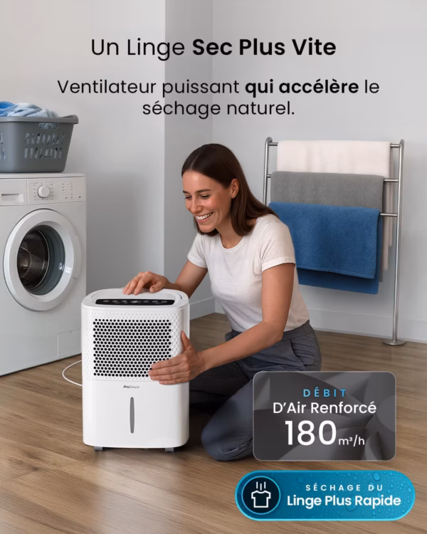 Déshumidificateur connecté Pro Breeze 12L – WiFi, ultra-silencieux 38 dB