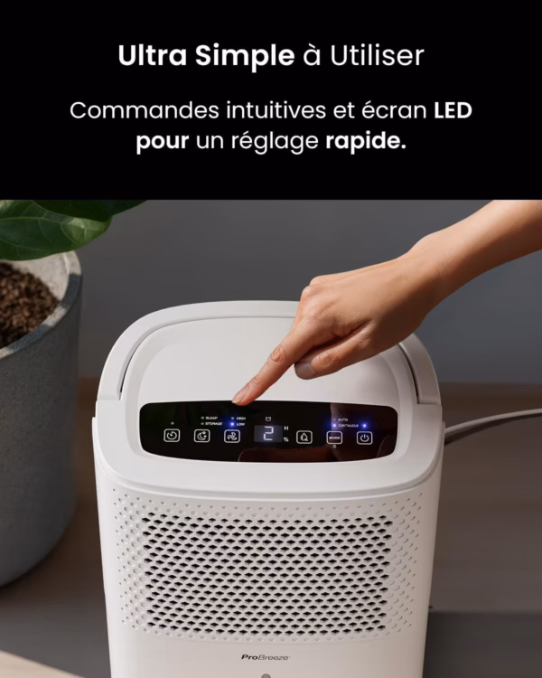 Déshumidificateur connecté Pro Breeze 12L – WiFi, ultra-silencieux 38 dB