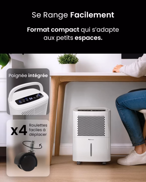 Déshumidificateur connecté Pro Breeze 12L – WiFi, ultra-silencieux 38 dB