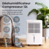 Déshumidificateur Pro Breeze 12L silencieux – écran tactile, 40 dB