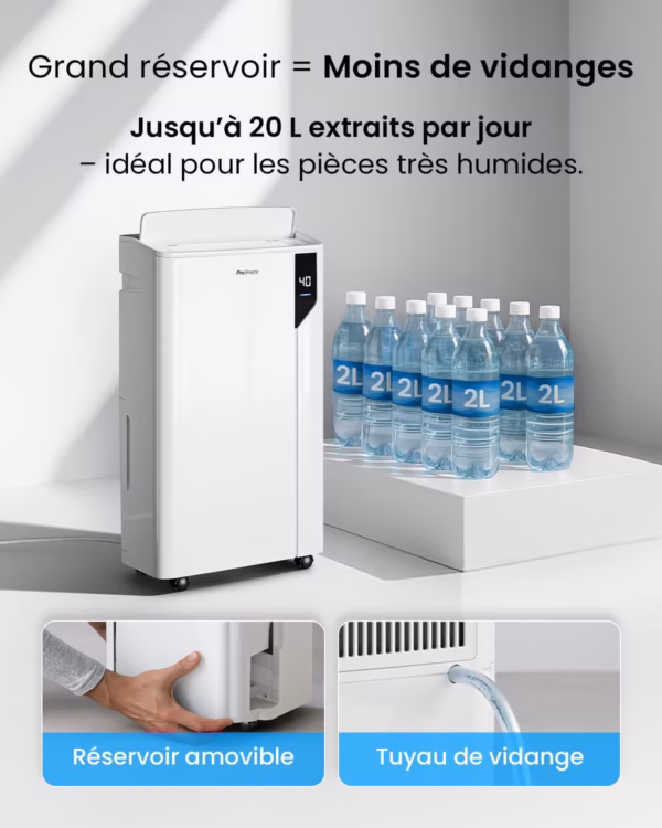 Déshumidificateur Pro Breeze 20L PB-D-23 – WiFi, oscillation 90°