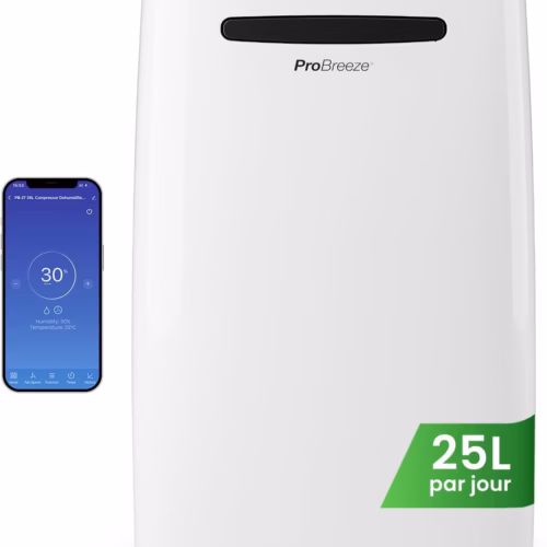 Déshumidificateur Pro Breeze 25L PB-D-37W – WiFi, mode sèche-linge