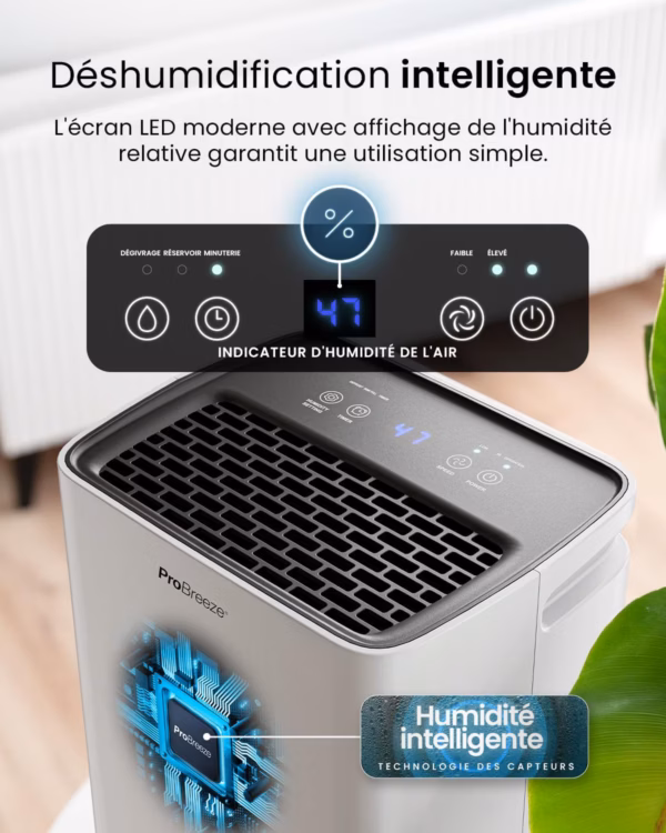 Déshumidificateur Pro Breeze 6L PB-D-26 – mini compact, silencieux