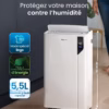 Déshumidificateur Pro Breeze 20L – mode séchage linge, détecteur intelligent
