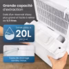 Déshumidificateur Pro Breeze 20L – mode séchage linge, détecteur intelligent