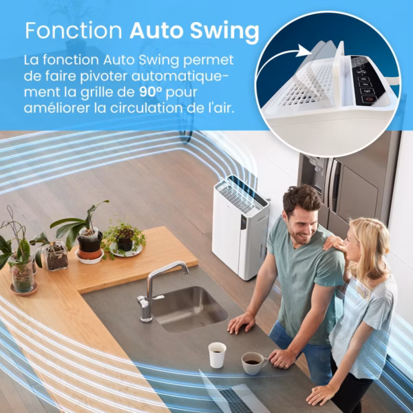 Déshumidificateur Pro Breeze 20L – mode séchage linge, détecteur intelligent