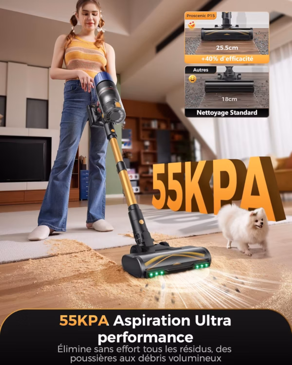 Proscenic P15 - aspirateur balai sans fil 55 kPa - image 2 Proscenic P15 - aspirateur balai sans fil 55 kPa