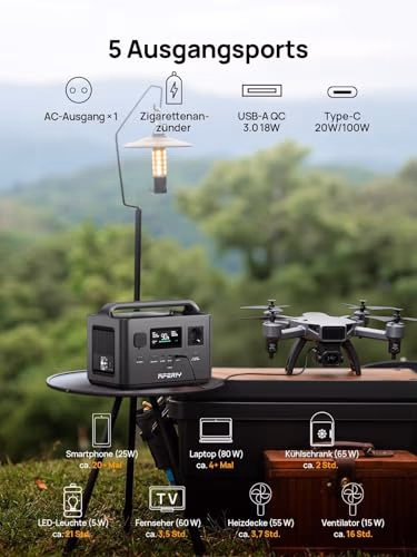 AFERIY Nomad400 P040 Powerstation - 400 W, 256 Wh - 3 AFERIY Nomad400 P040 Powerstation - 400 W, 256 Wh - 3