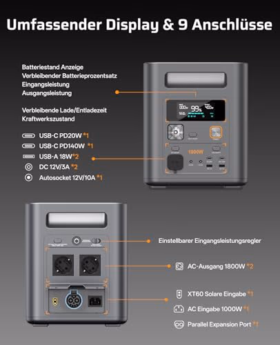 AFERIY Nomad1800 Pro P180 Pro - 1800 W, bis 5120 Wh - 7 AFERIY Nomad1800 Pro P180 Pro - 1800 W, bis 5120 Wh - 7