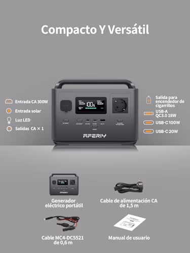 AFERIY P040 - estación de energía 400 W, 256 Wh - 6 AFERIY P040 - estación de energía 400 W, 256 Wh - 6