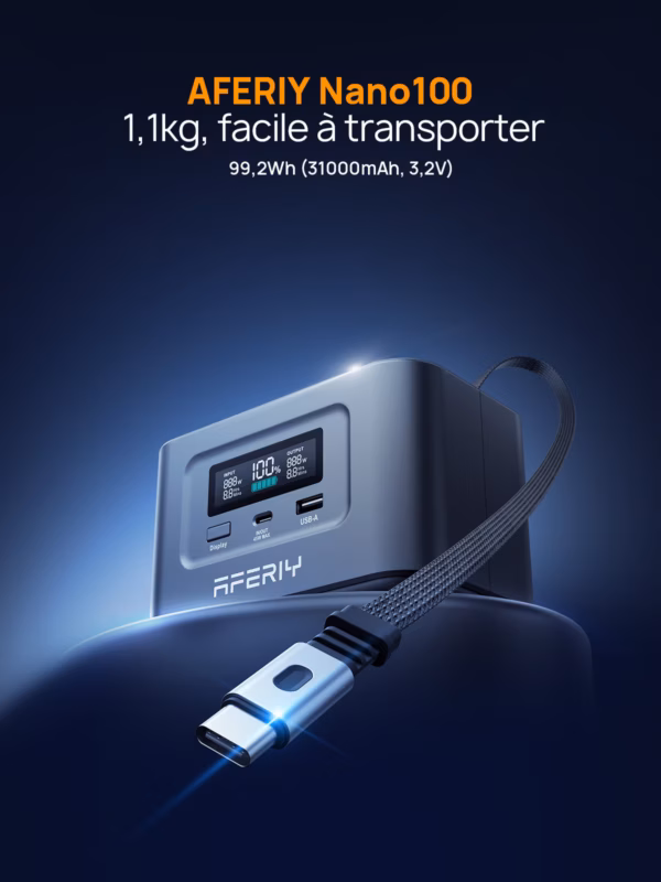 AFERIY Nano100 - batterie externe 99,2 Wh, USB-C 100 W - 6 AFERIY Nano100 - batterie externe 99,2 Wh, USB-C 100 W - 6