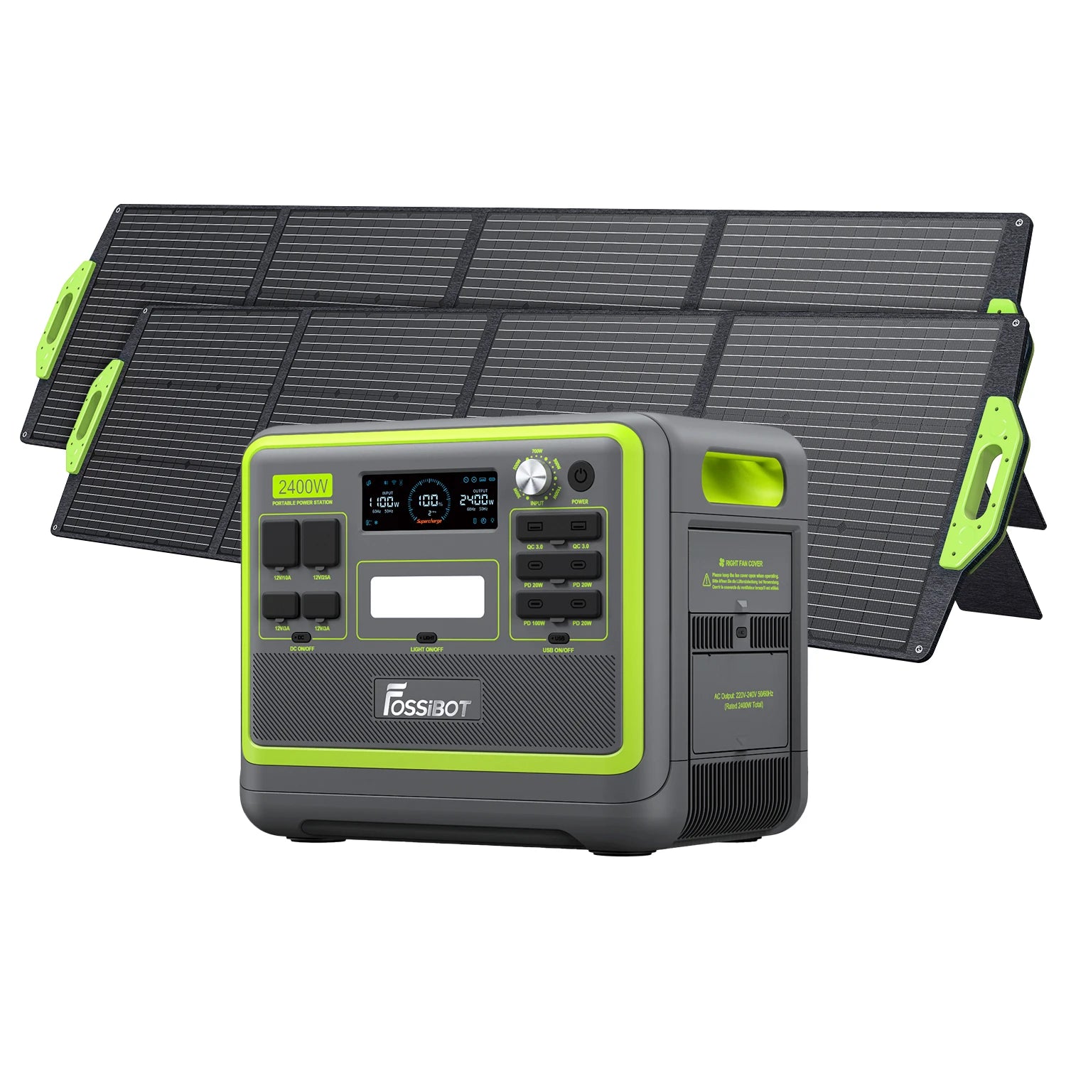 FOSSiBOT F2400 FOSSiBOT F2400 + 2 × 200 W pannelli solari