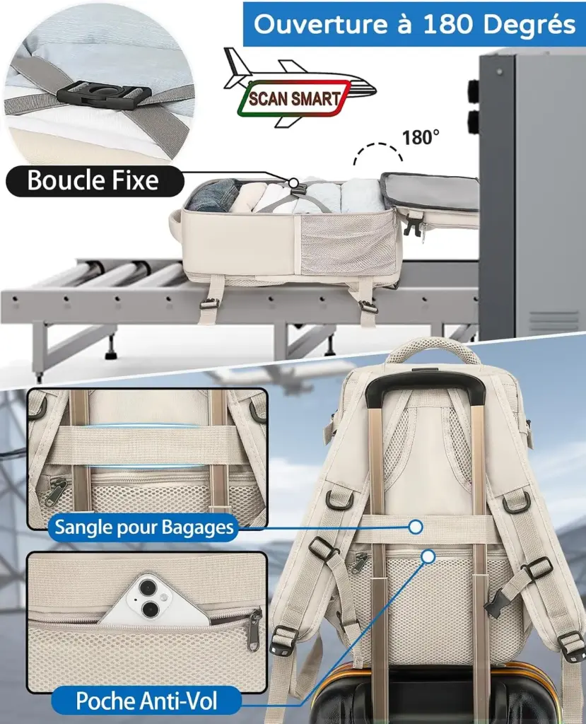 KLOSTAIN Premium 20 L 40 x 20 x 25 cm — beige — It opens like a case, not like a sack