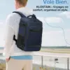 klostain-sac-dos-cabine-40x20x25-20l-bleu-profond-6 Sac à dos cabine KLOSTAIN 40x20x25 cm 20L – Bleu Profond