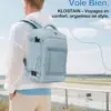 klostain-sac-dos-cabine-40x20x25-20l-couleur-pure-6 Sac à dos cabine KLOSTAIN 40x20x25 cm 20L – Couleur Pure