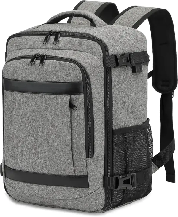 klostain-sac-dos-cabine-40x20x25-20l-gris-melange-clair-1 Sac à dos cabine KLOSTAIN 40x20x25 cm 20L – Gris Mélangé Clair