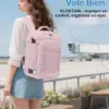 klostain-sac-dos-cabine-40x20x25-20l-rose-6 Sac à dos cabine KLOSTAIN 40x20x25 cm 20L – Rose