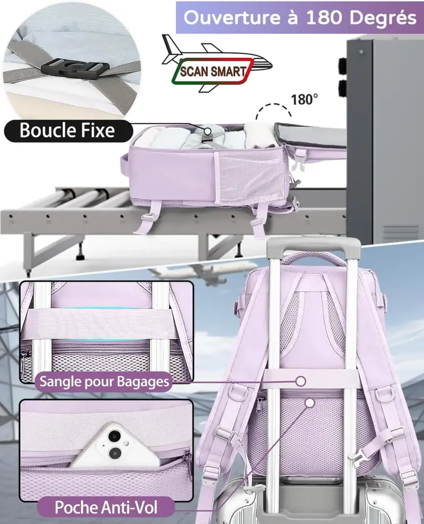 KLOSTAIN Premium 20 L 40 x 20 x 25 cm — lilac — It opens like a case, not like a sack