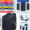 klostain-sac-dos-cabine-40x30x20-24l-bleu-profond-2 Sac à dos cabine KLOSTAIN 40x30x20 cm 24L – Bleu Profond