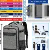 klostain-sac-dos-cabine-40x30x20-24l-gris-2 Sac à dos cabine KLOSTAIN 40x30x20 cm 24L – Gris