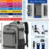 klostain-sac-dos-cabine-40x30x20-24l-gris-melange-clair-2 Sac à dos cabine KLOSTAIN 40x30x20 cm 24L – Gris Mélangé Clair