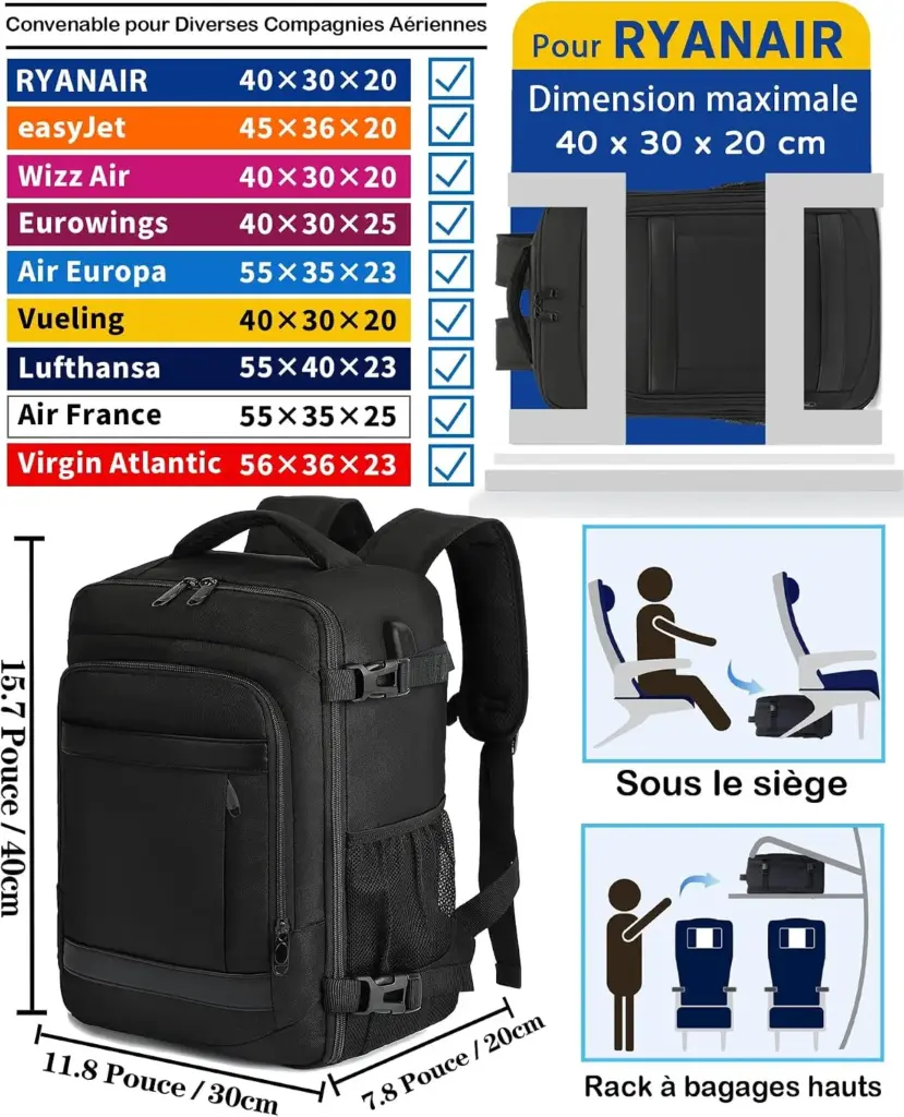 KLOSTAIN 24 L 40 x 30 x 20 cm — black — Every centimetre of the free allowance