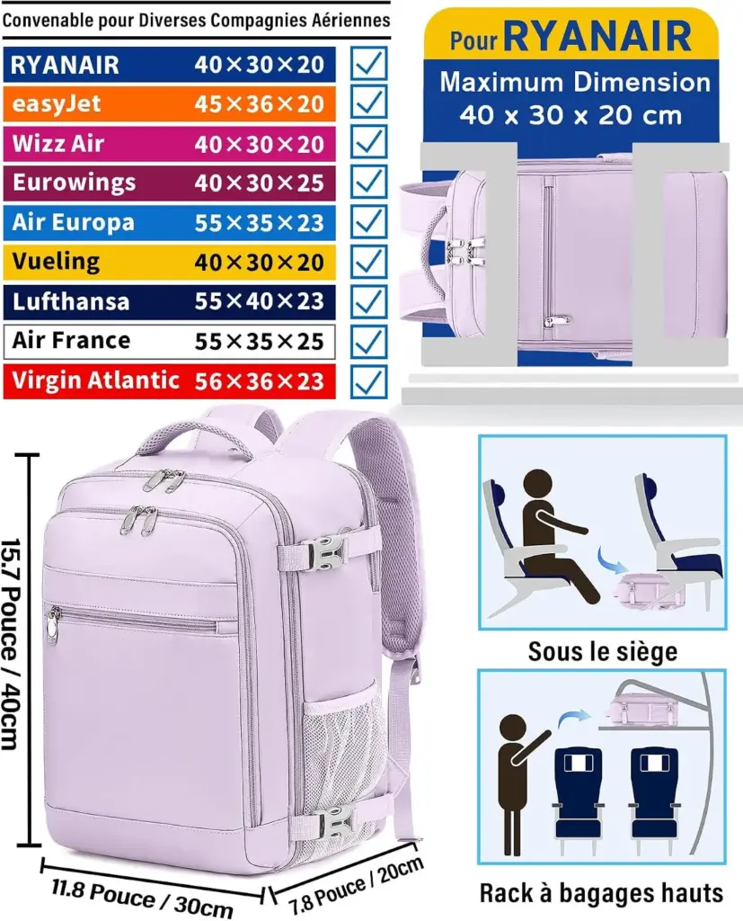 KLOSTAIN Premium 24 L 40 x 30 x 20 cm — lilac — Every centimetre of the free allowance
