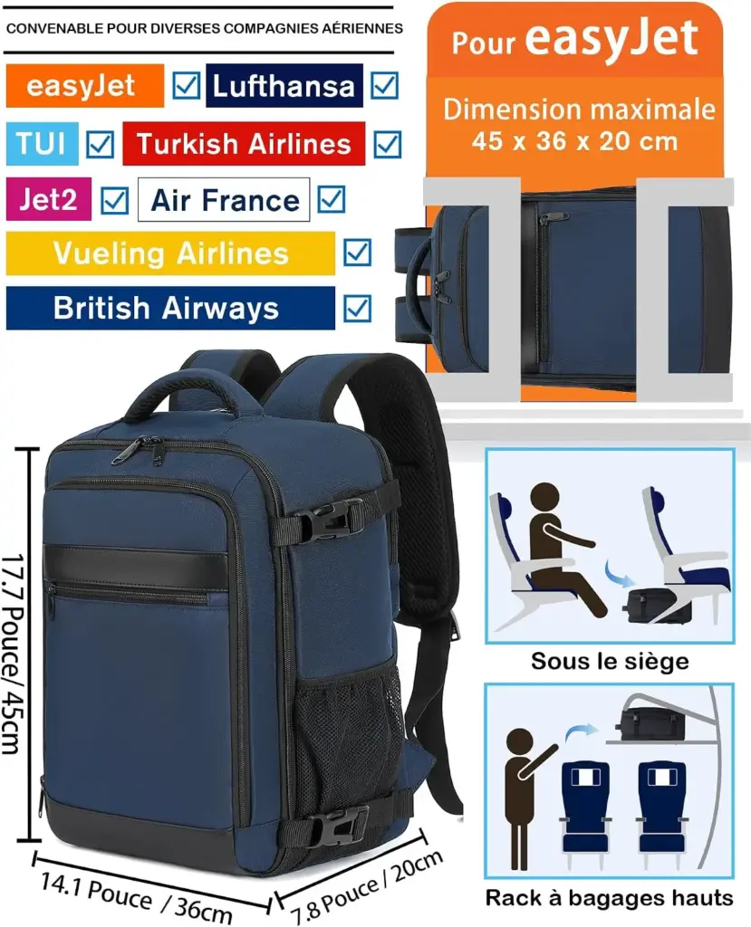 KLOSTAIN Premium 30 L 45 x 36 x 20 cm — azul marino — La medida gratuita más generosa