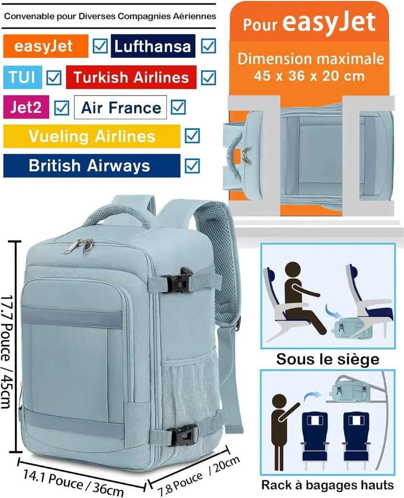 KLOSTAIN 30 L 45 x 36 x 20 cm — sky blue — The most generous free allowance