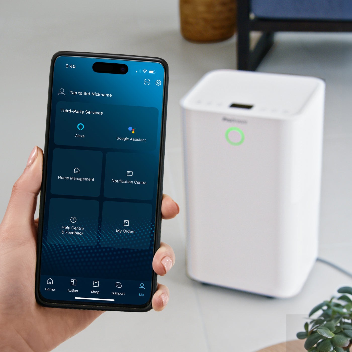 Déshumidificateur Pro Breeze OmniDry 12 L Wi-Fi — Gardez la main, même à distance