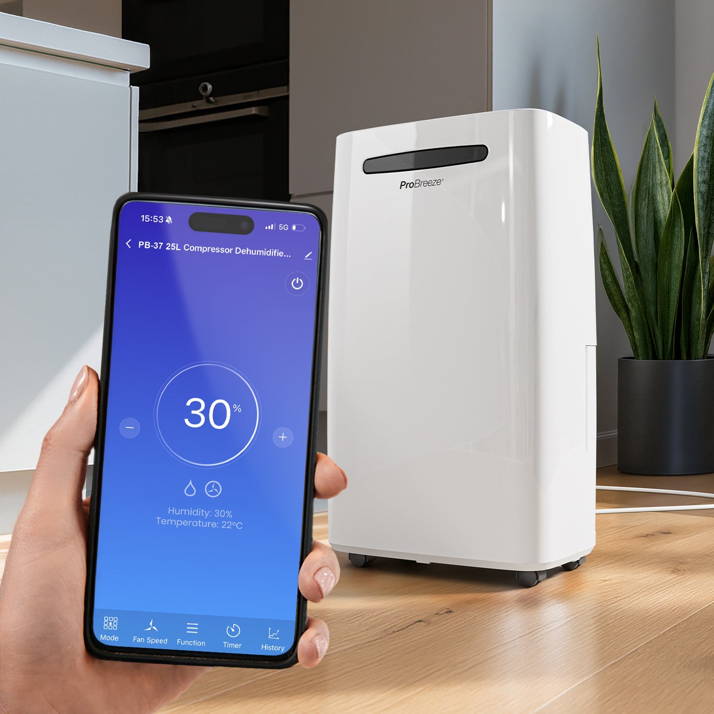 Déshumidificateur Pro Breeze 25 L Wi-Fi PB-D-37W — Une vraie capacité pour l’humidité du quotidien