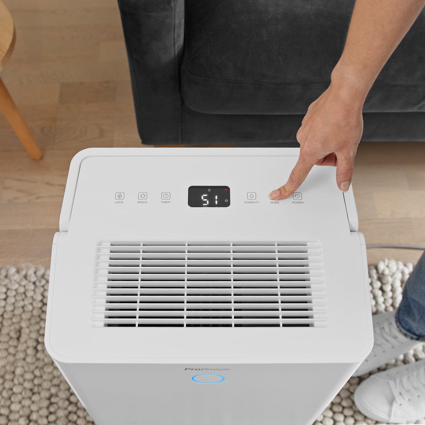 Luftentfeuchter Pro Breeze OmniDry 40 L Wi-Fi — Das Produkt aus verschiedenen Perspektiven