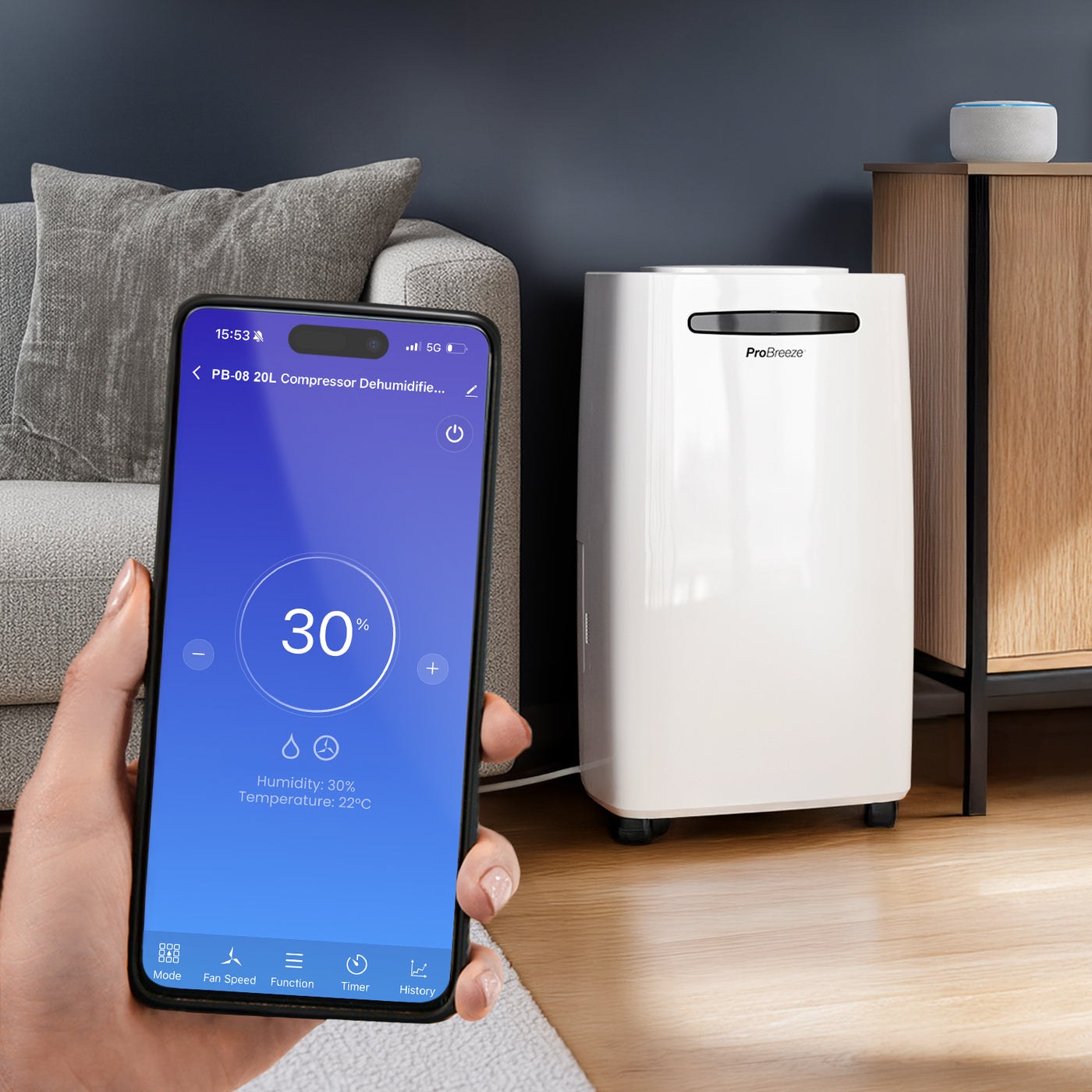Luftentfeuchter Pro Breeze 20 L Smart PB-D-08W — Unterstützung beim Wäschetrocknen
