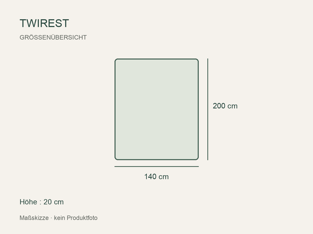 Taschenfederkernmatratze TWIREST 140 × 200 cm · 20 cm Vorgestellte Größe : 140 × 200 cm