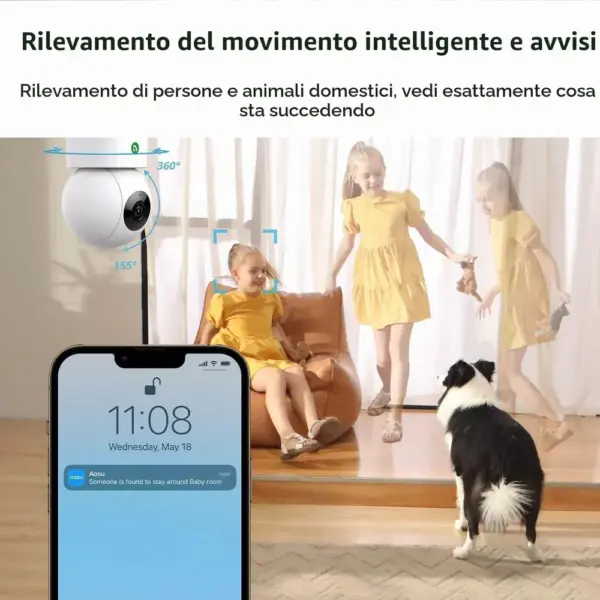 AOSU C2P - Telecamera Wi-Fi da interno 4 MP con rotazione 360° e tracciamento — 3 AOSU C2P - Telecamera Wi-Fi da interno 4 MP con rotazione 360° e tracciamento — 3