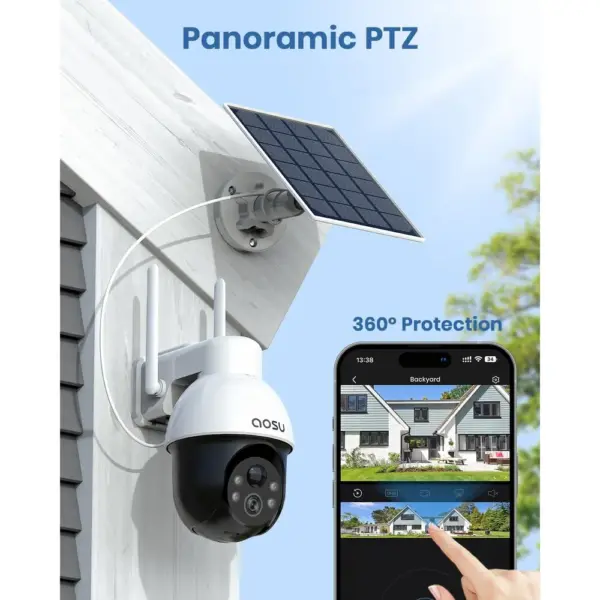 AOSU C9E - 3K solar outdoor security camera with 360° PTZ — 2 AOSU C9E - 3K solar outdoor security camera with 360° PTZ — 2