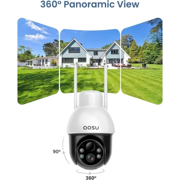 AOSU C9L - 2K solar outdoor security camera with 360° panorama — 2 AOSU C9L - 2K solar outdoor security camera with 360° panorama — 2