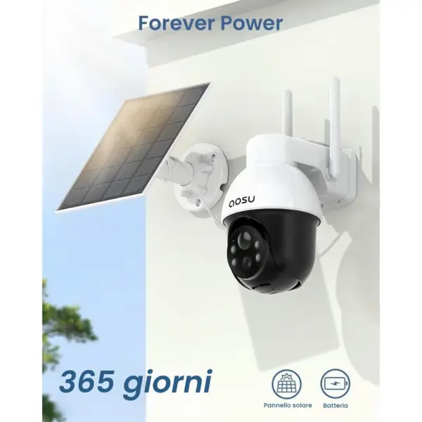 AOSU C9L - Telecamera solare 2K PTZ 360° con pannello separato da 3 W — 5 AOSU C9L - Telecamera solare 2K PTZ 360° con pannello separato da 3 W — 5