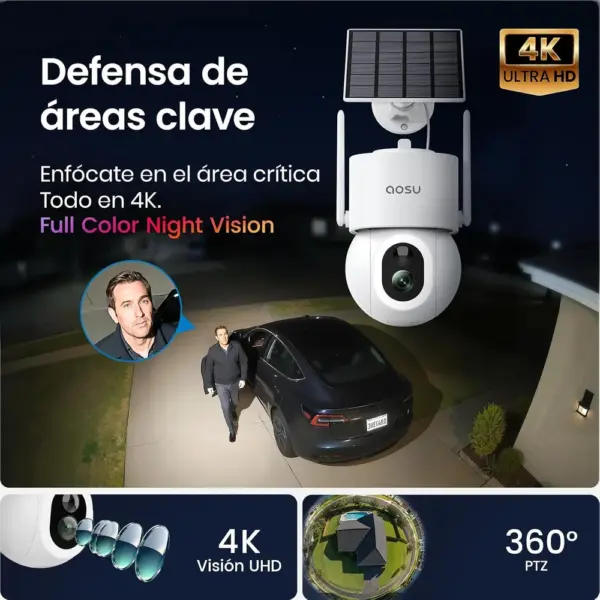 AOSU D1 Max - Cámara solar exterior 4K con giro 360° — 2 AOSU D1 Max - Cámara solar exterior 4K con giro 360° — 2
