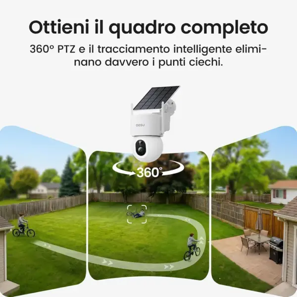 AOSU D1 Max - Telecamera solare 4K 8 MP con PTZ 360° e luce LED da 150 lumen — 4 AOSU D1 Max - Telecamera solare 4K 8 MP con PTZ 360° e luce LED da 150 lumen — 4