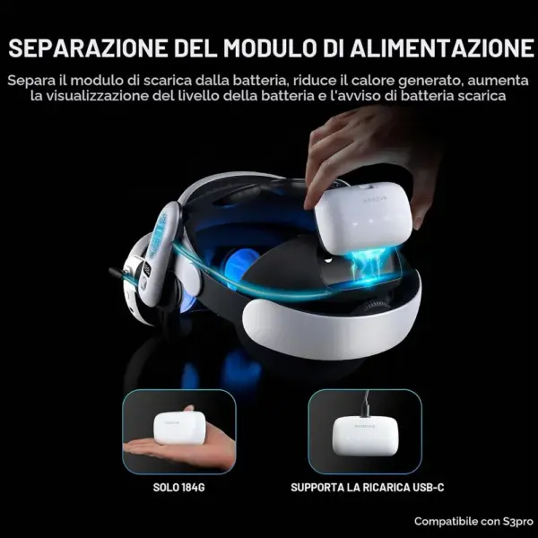 BOBOVR B100 - Batteria sostituibile a caldo da 10.000 mAh per cinghia S3 Pro — 4 BOBOVR B100 - Batteria sostituibile a caldo da 10.000 mAh per cinghia S3 Pro — 4