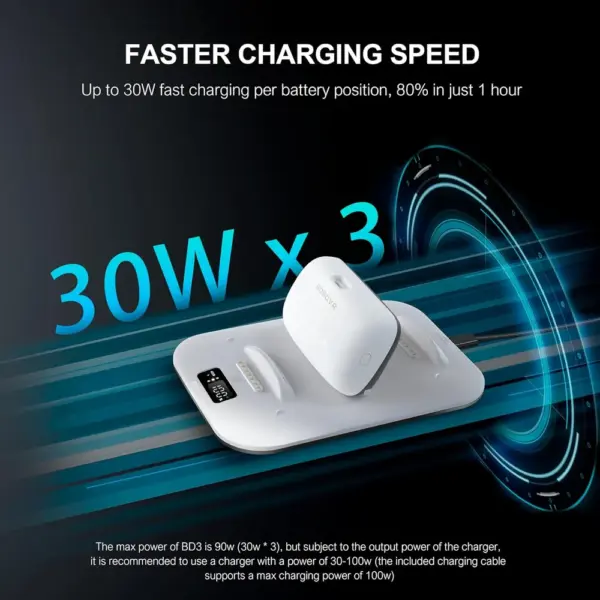 BOBOVR BD3 - 30 W charging dock for three B100 batteries — 3 BOBOVR BD3 - 30 W charging dock for three B100 batteries — 3