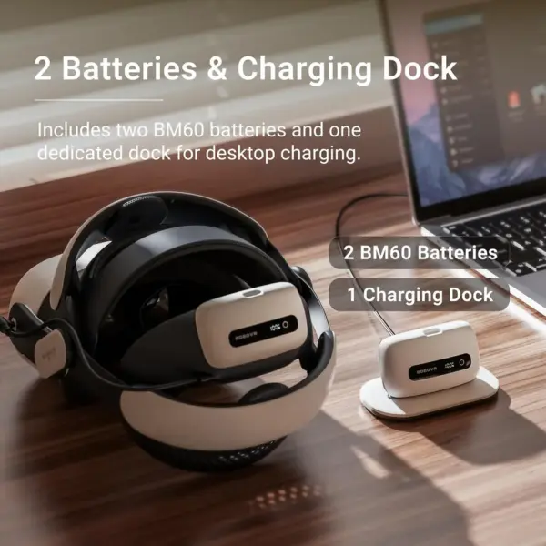 BOBOVR BM60 - Kit con 2 batterie magnetiche e base di ricarica per M3 e M3 Pro+ — 3 BOBOVR BM60 - Kit con 2 batterie magnetiche e base di ricarica per M3 e M3 Pro+ — 3