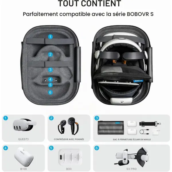BOBOVR C3 - Étui de transport et support de bureau pour Quest 3 avec S3 Pro — 3 BOBOVR C3 - Étui de transport et support de bureau pour Quest 3 avec S3 Pro — 3