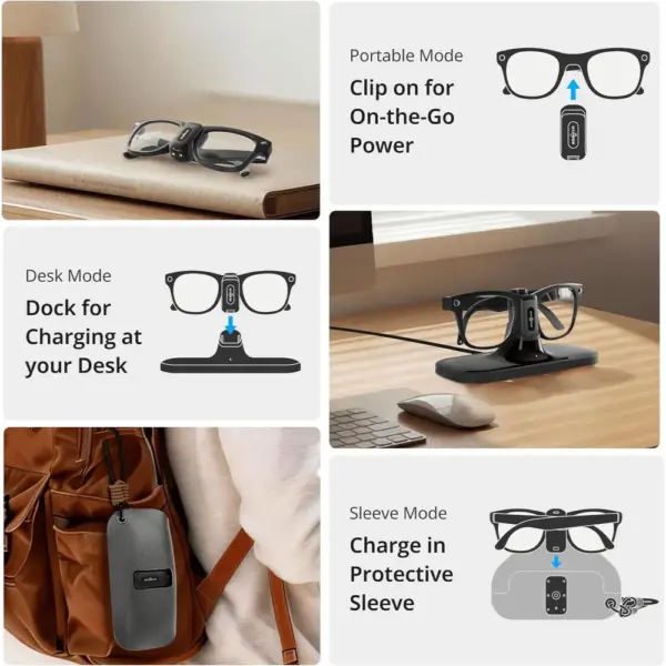 BOBOVR CG2 - Base de carga y clip de batería para gafas inteligentes — 2 BOBOVR CG2 - Base de carga y clip de batería para gafas inteligentes — 2